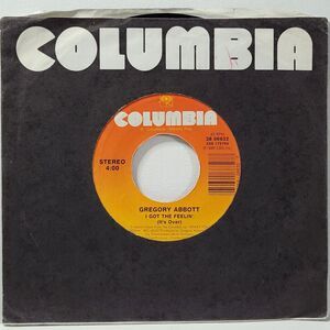 Gregory Abbott 45 I Got The Feelin' / Rhyme And Reason on Columbia VG+ Soul